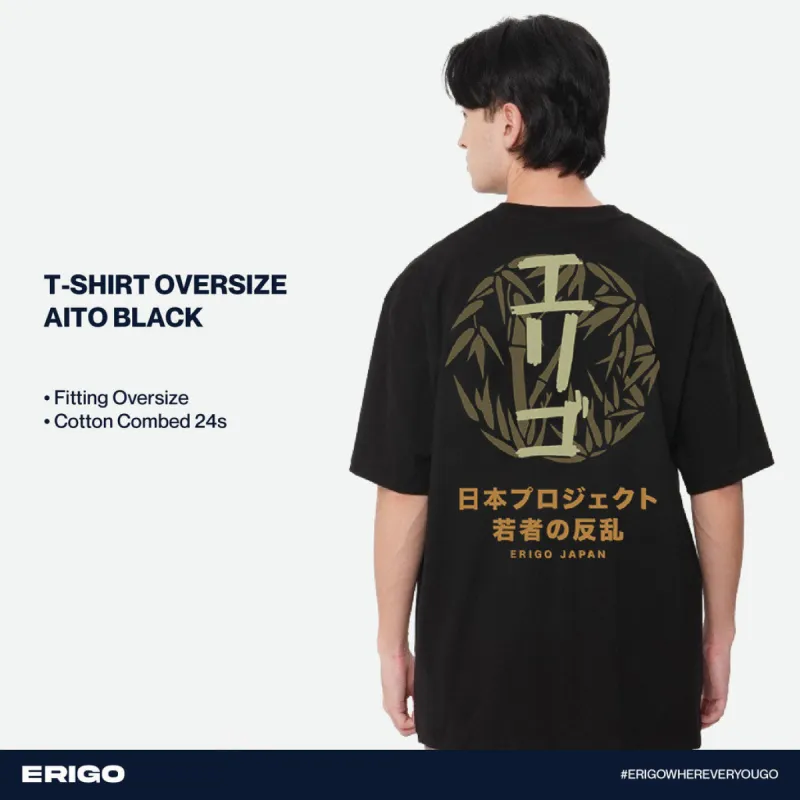 Erigo T-Shirt Oversize Graphic Aito Black sold by Erigo