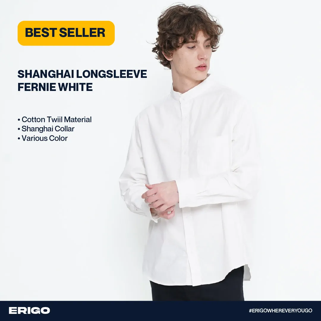 Erigo Kemeja Shanghai Longsleeve Fernie White Unisex sold by Erigo