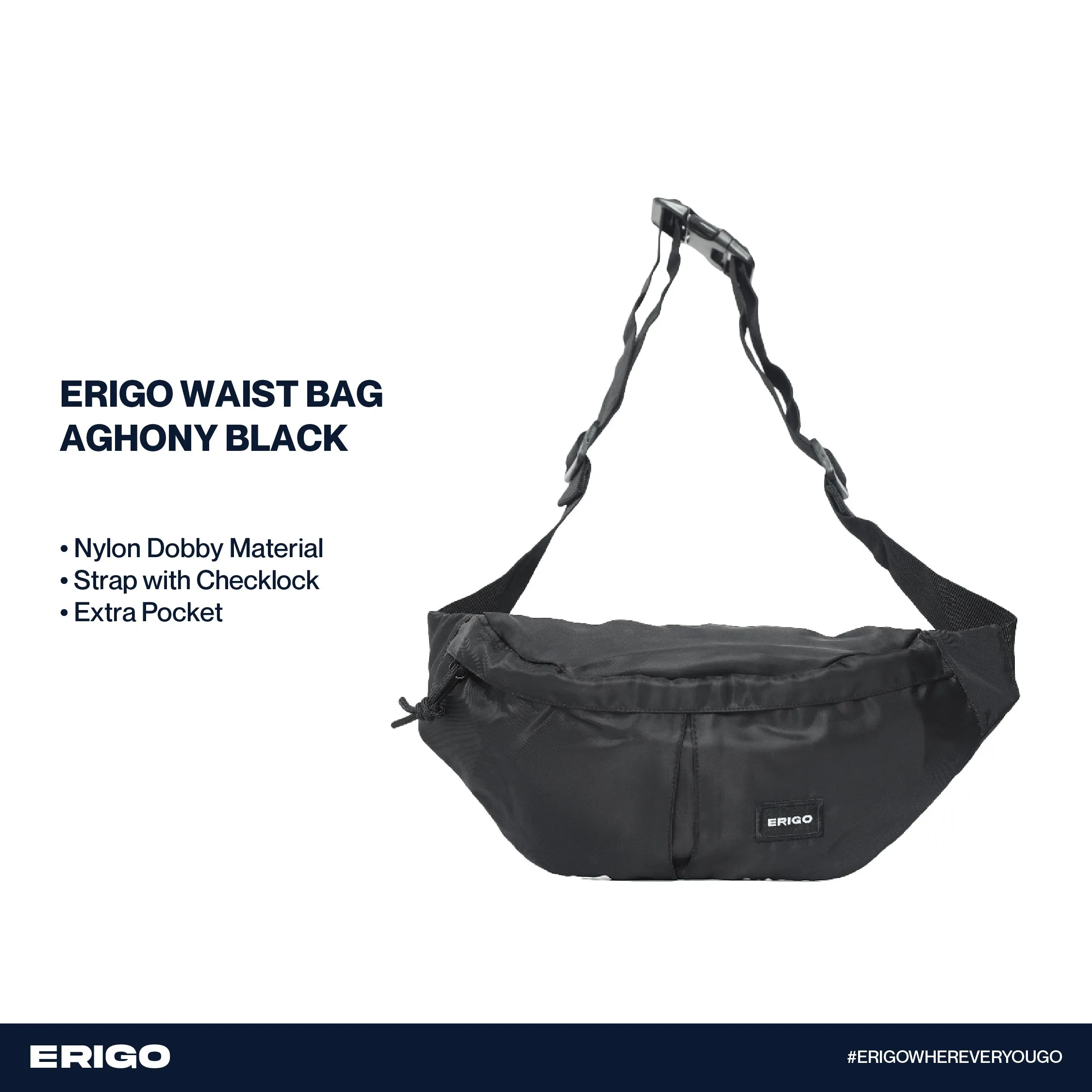 Erigo Waist Bag Aghony Black sold by Erigo