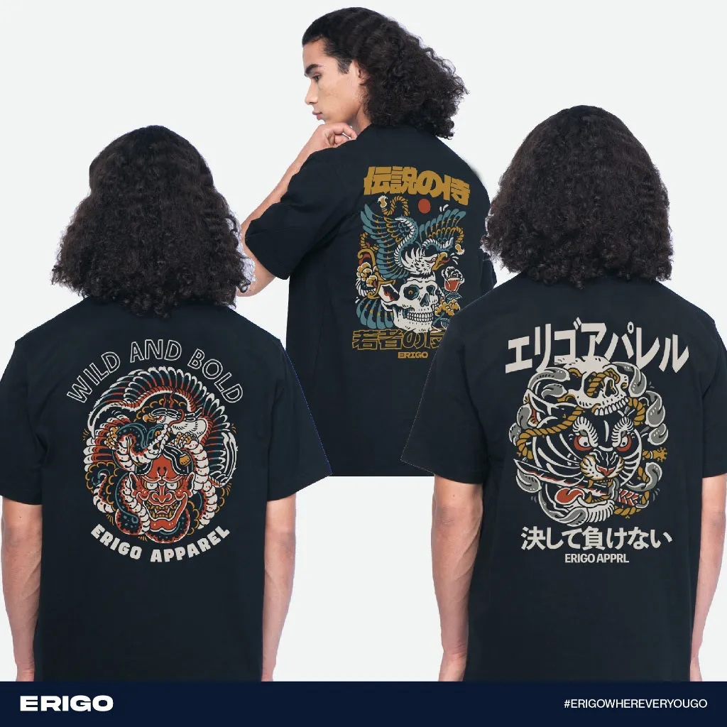 Erigo T-Shirt Oversize Graphic Buy 1 Get 3 Bundling 3 | Sadamichi Black, Seishiro Black, Sairo Black sold by Erigo