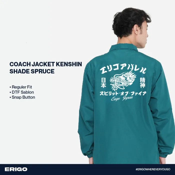 Erigo Coach Jacket Graphic Kenshin Shade Spruce sold by Erigo