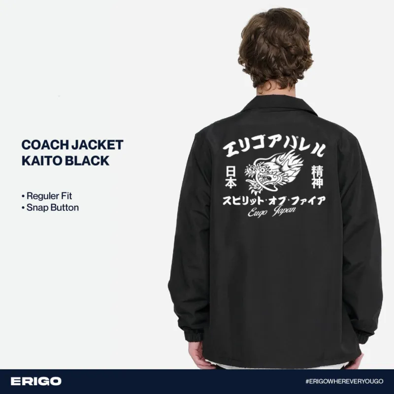 Erigo Coach Jacket Graphic Kaito Black sold by Erigo