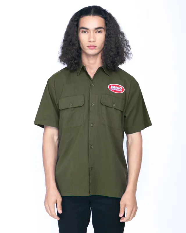 Kemeja Unisex Erigo Work Shirt Nino Darkest Spruce sold by Erigo