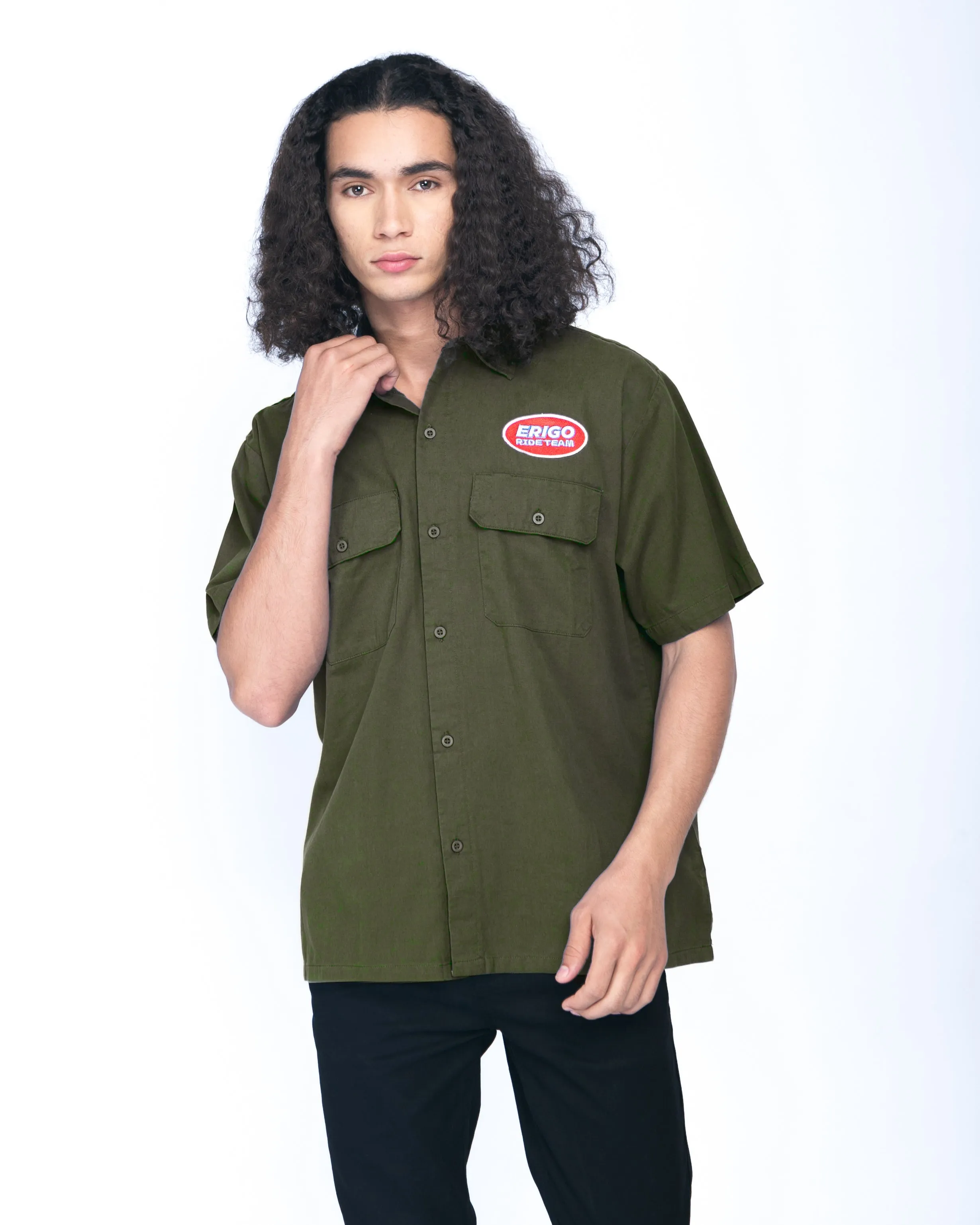 Kemeja Unisex Erigo Work Shirt Nino Darkest Spruce sold by Erigo product image thumbnail 4