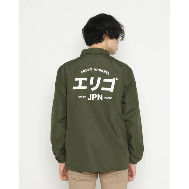 Erigo Coach Jacket Fujinkai Olive sold by Erigo