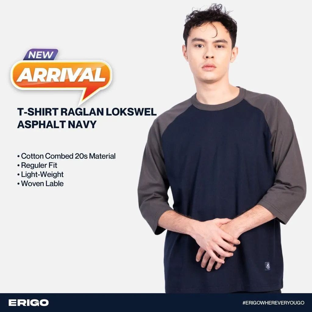 Erigo T-Shirt Raglan Lokswel Asphalt Navy Unisex sold by Erigo