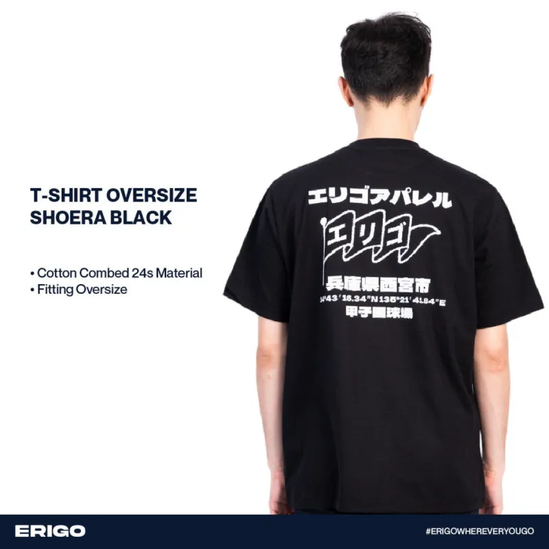 Erigo T-Shirt Oversize Graphic Shoera Black sold by Erigo