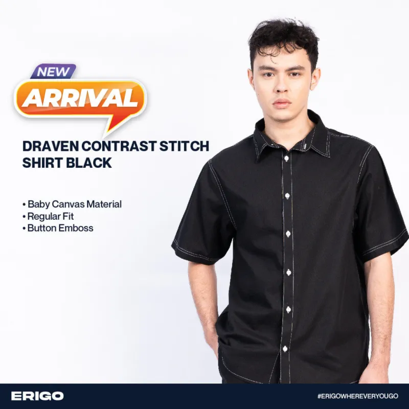 Erigo Contrast Shirt Draven Black Unisex sold by Erigo
