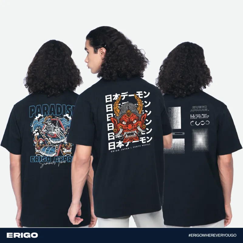 Erigo T-Shirt Oversize Buy 1 Get 3 Bundling 2 Vol 2 | Senichi Black, Sukehiro Black, Sadaaki Black sold by Erigo