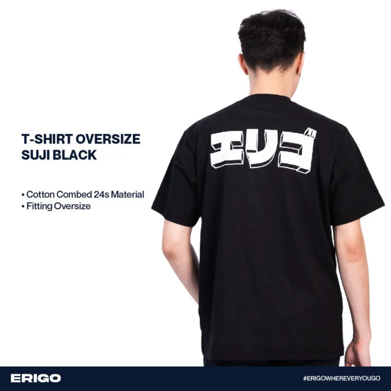 Erigo T-Shirt Oversize Graphic Suji Black sold by Erigo