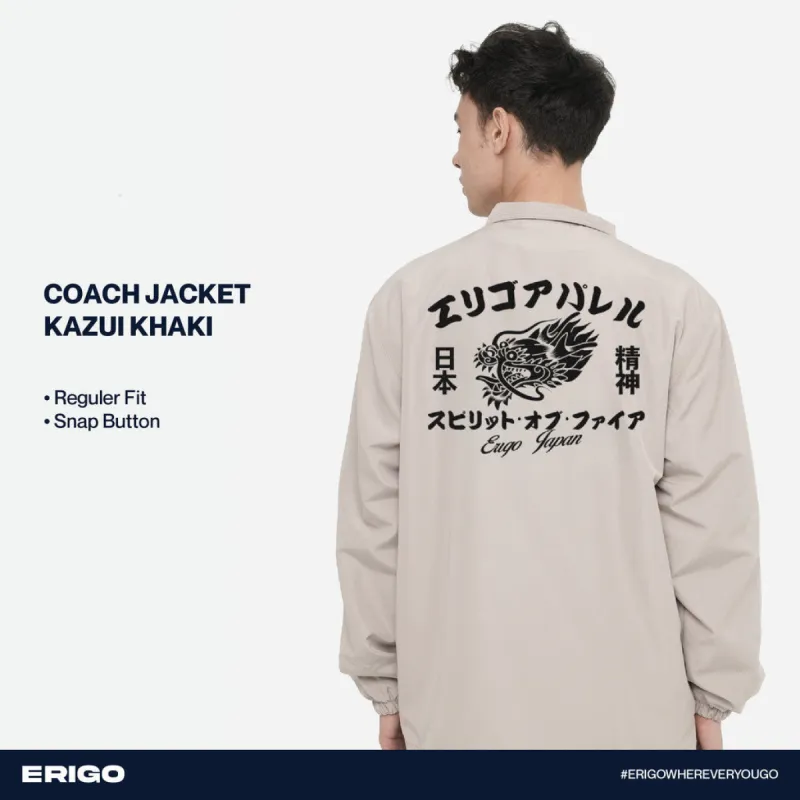Erigo Coach Jacket Graphic Kazui Khaki sold by Erigo