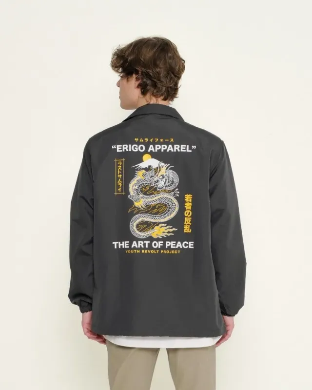 Erigo Coach Jacket Art Of Peace Dark Grey sold by Erigo