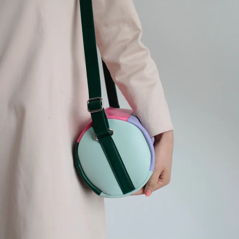 Mini Duffel Bag Pink, Flieder, Mint und Dunkelgrün sold by Alex Bender