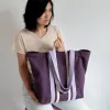 Riesen Shopper Biobaumwolle Aubergine / Flieder / Natural sold by Alex Bender