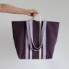 Riesen Shopper Biobaumwolle Aubergine / Flieder / Natural sold by Alex Bender