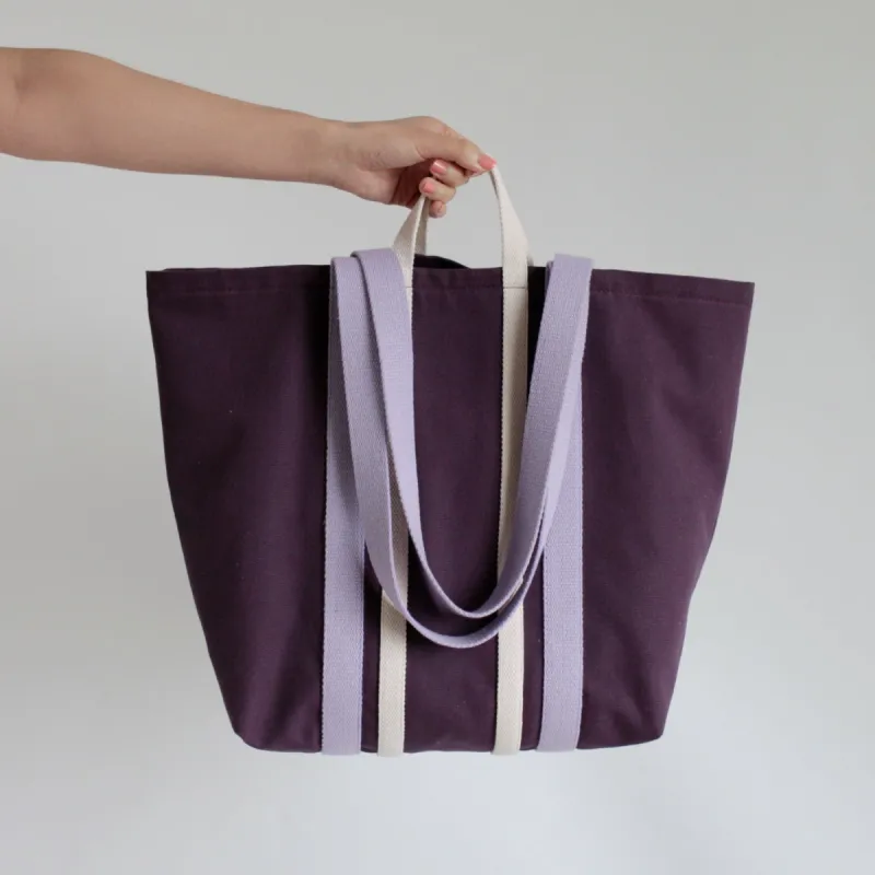 Riesen Shopper Biobaumwolle Aubergine / Flieder / Natural sold by Alex Bender