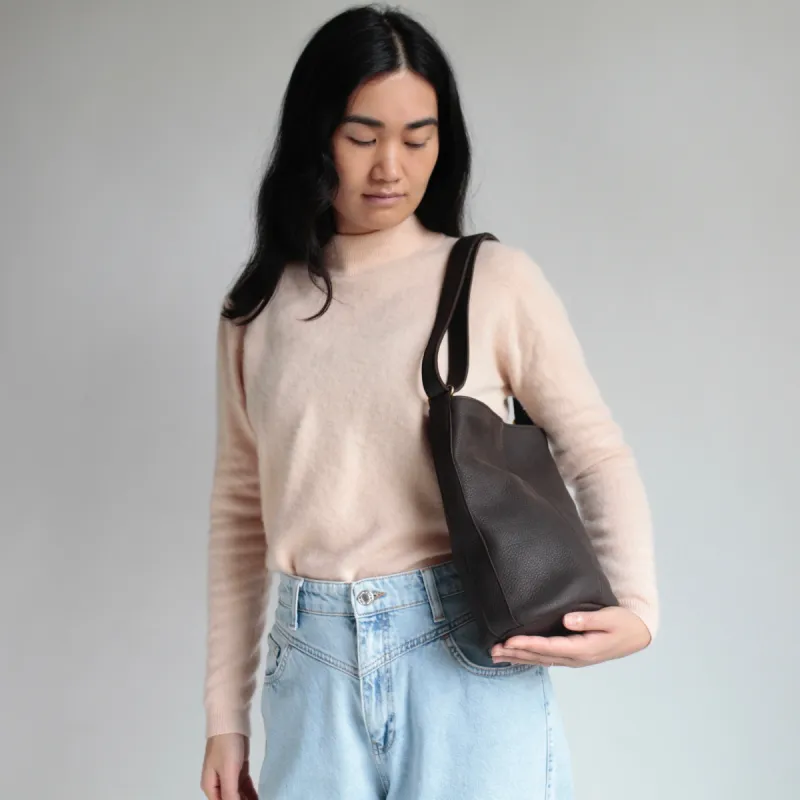 Bucket Bag Upcycling  Leder Schokolade sold by Alex Bender