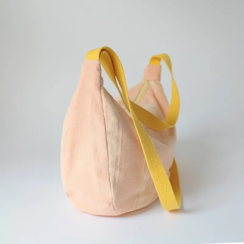 Upcycling Schultertasche POUCH Apricot/Gelb sold by Alex Bender