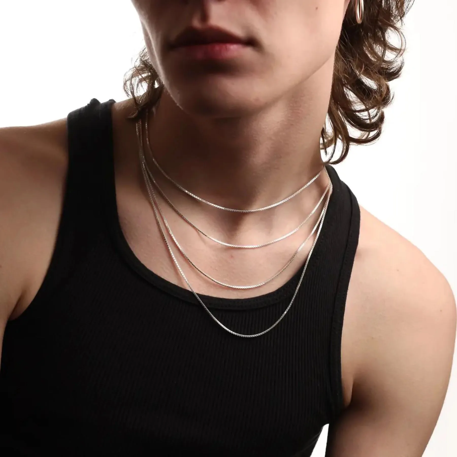 1.4MM STERLING SILVER BOX CHAINS sold by Hard Jewelry product image thumbnail 2