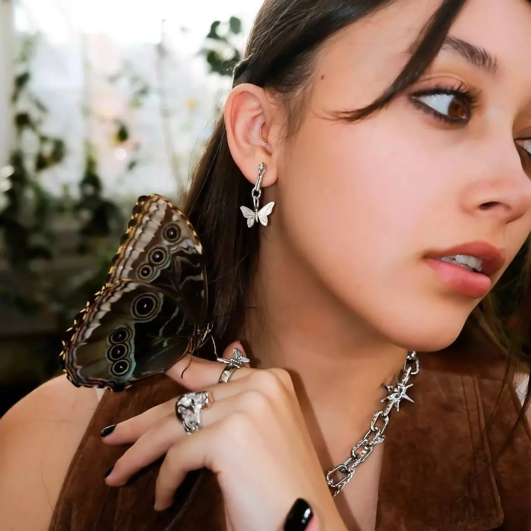 BUTTERFLY EARRING (DANGLE) sold by Hard Jewelry product image thumbnail 3