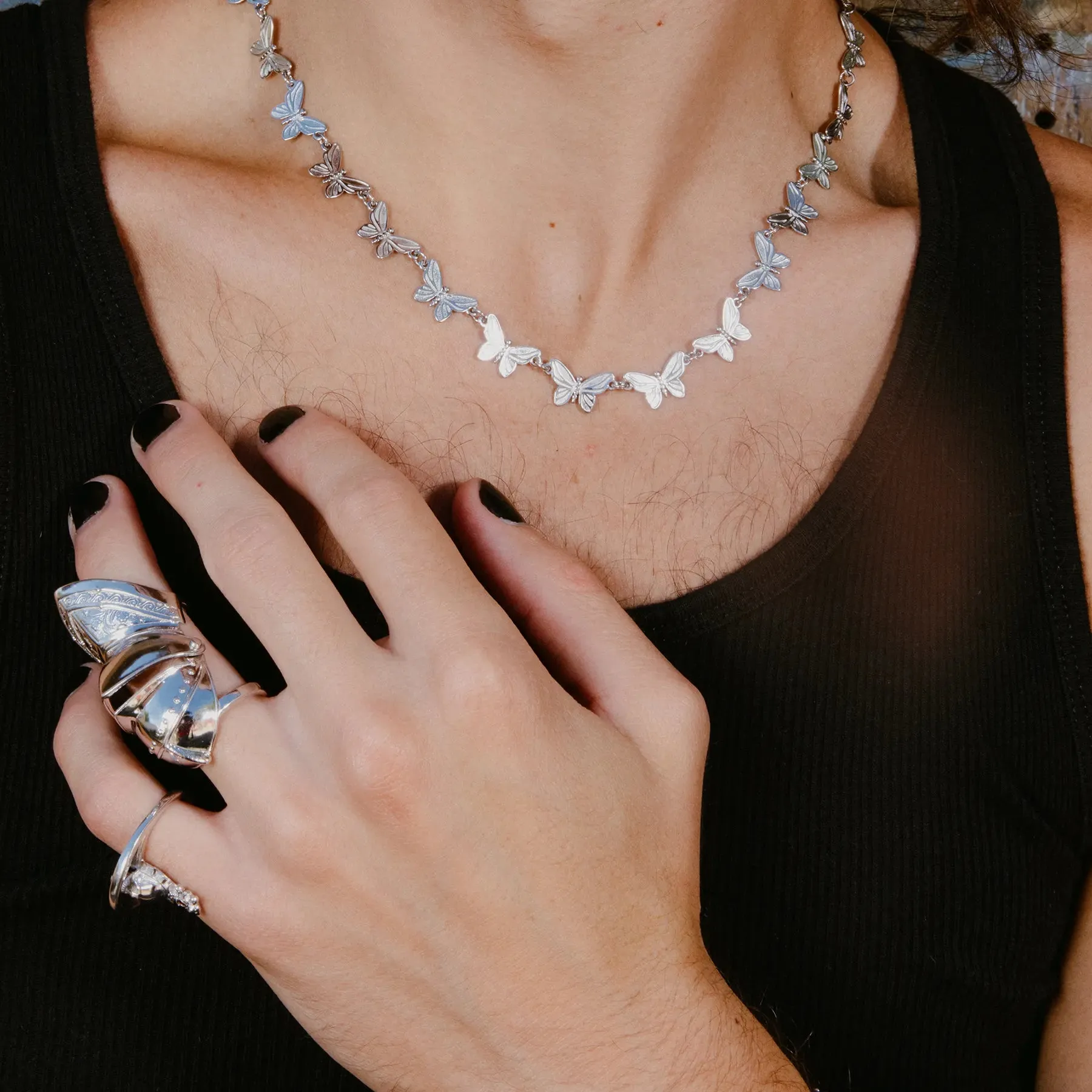 BUTTERFLY NECKLACE (ADJUSTABLE) sold by Hard Jewelry product image thumbnail 4