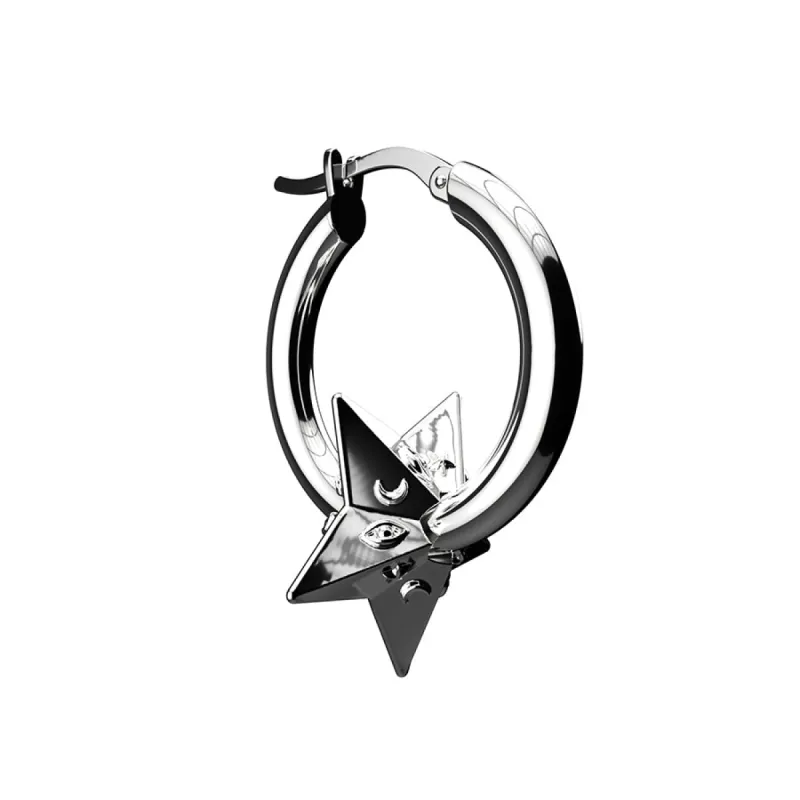 ASTROLOGY STAR HOOP EARRING sold by Hard Jewelry