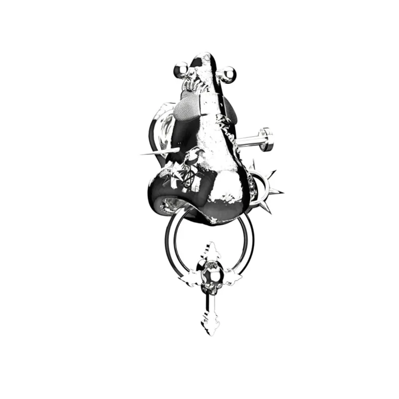 "NOSE" STUD EARRING made by Hard Jewelry