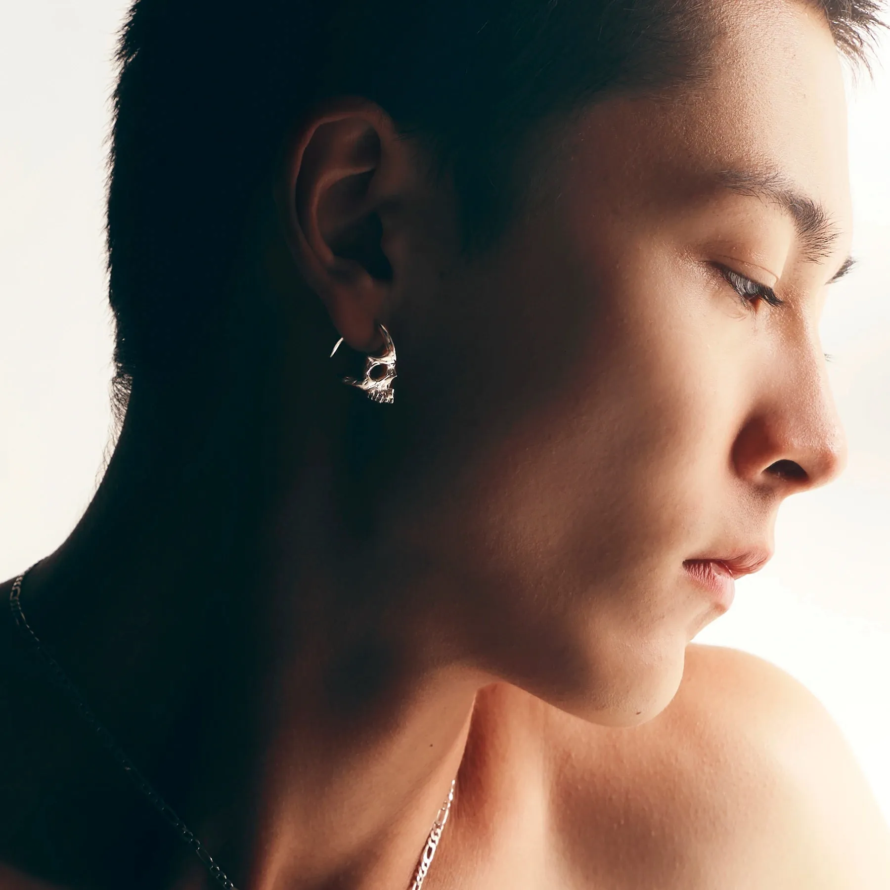 SKULL HOOP EARRINGS sold by Hard Jewelry product image thumbnail 5