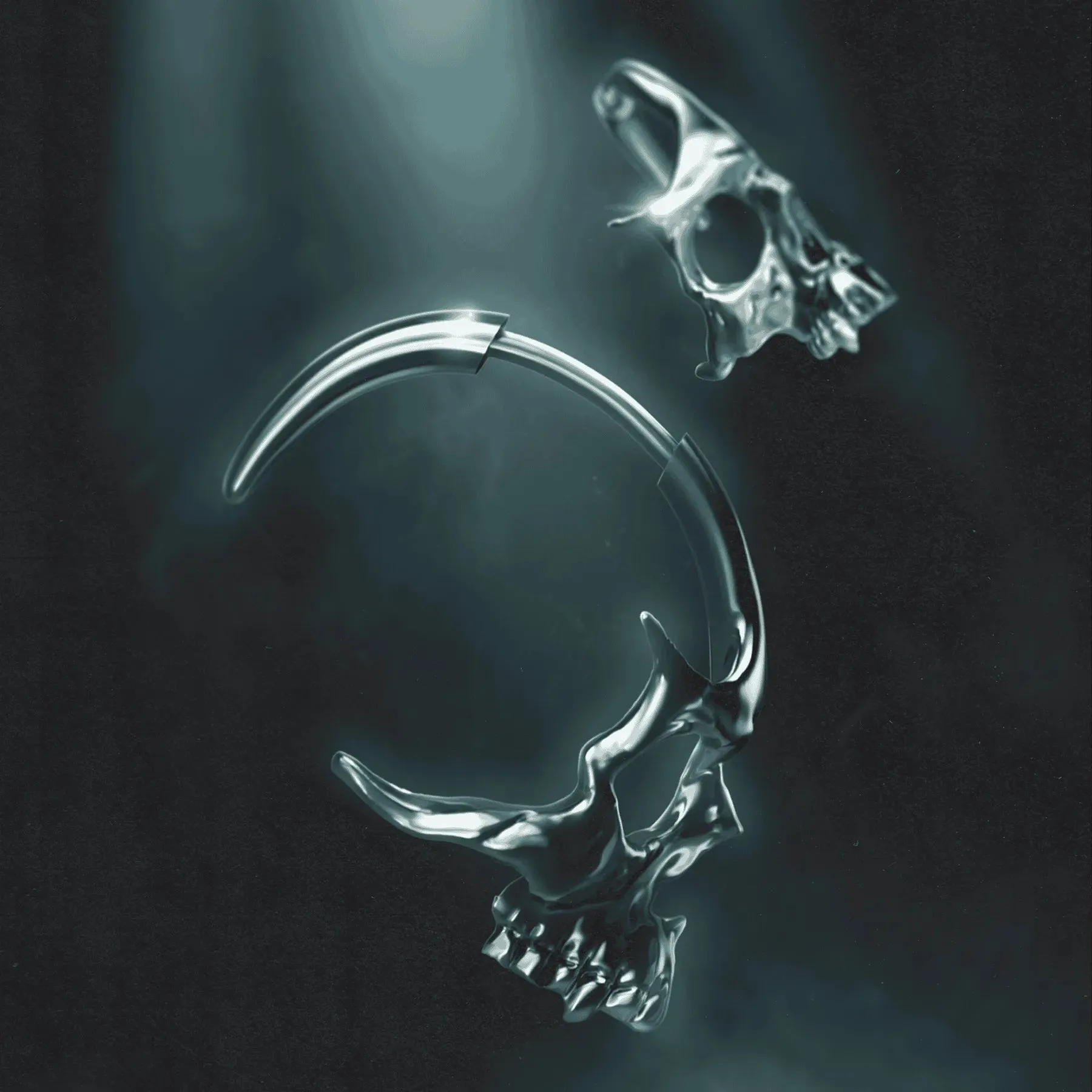 SKULL HOOP EARRINGS sold by Hard Jewelry product image thumbnail 4