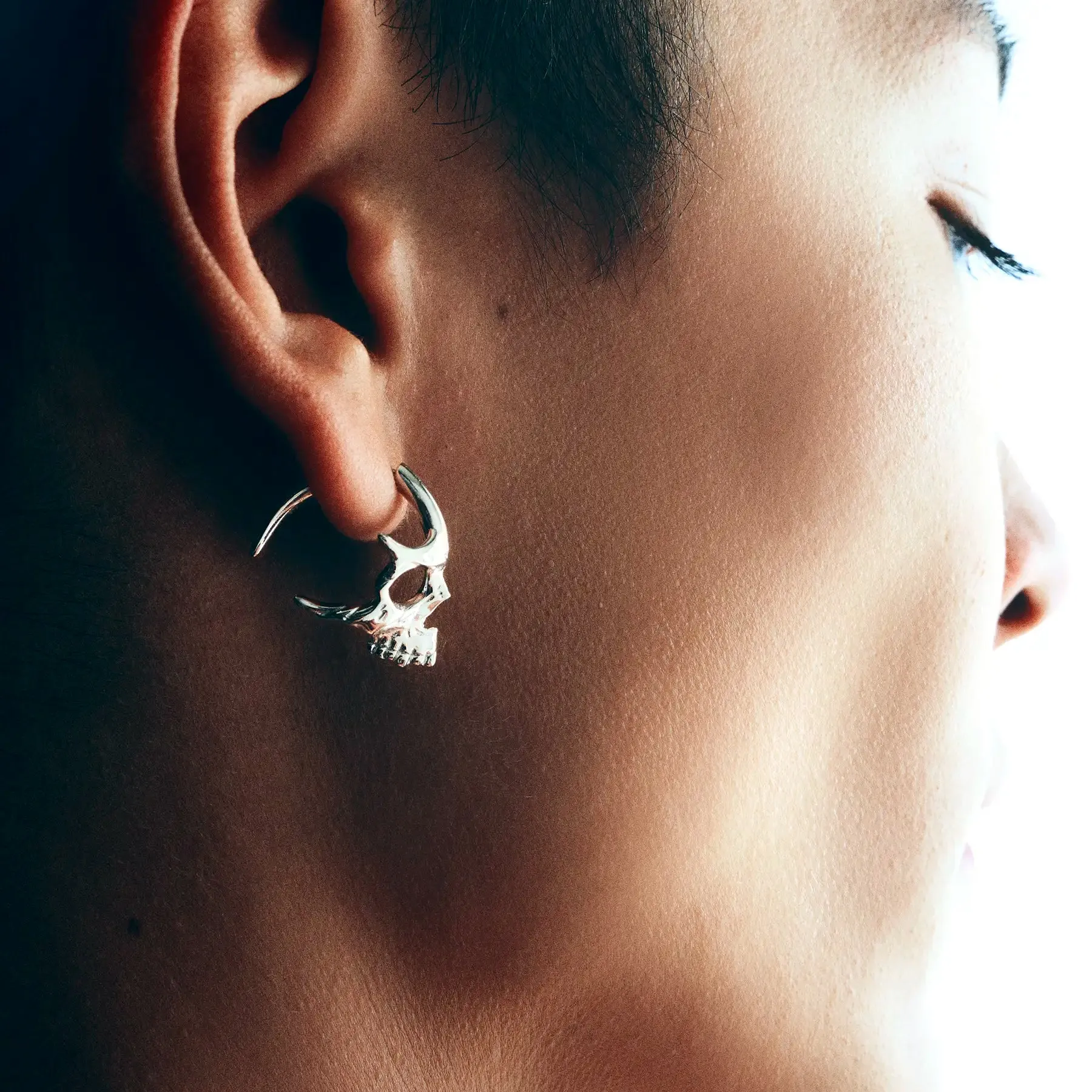 SKULL HOOP EARRINGS sold by Hard Jewelry product image thumbnail 3