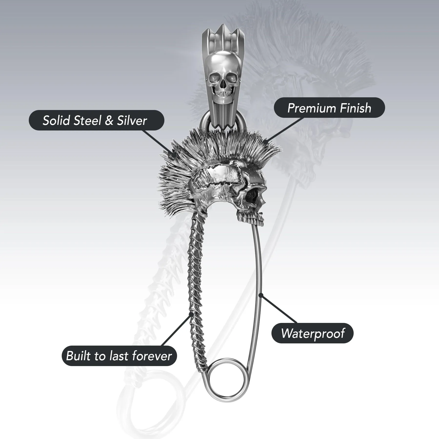 PUNK SAFETY PIN PENDANT sold by Hard Jewelry product image thumbnail 2