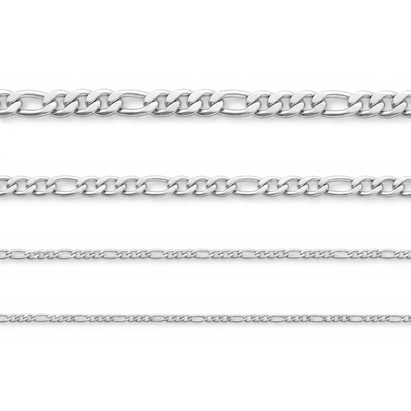 STAINLESS STEEL FIGARO CHAIN made by Hard Jewelry
