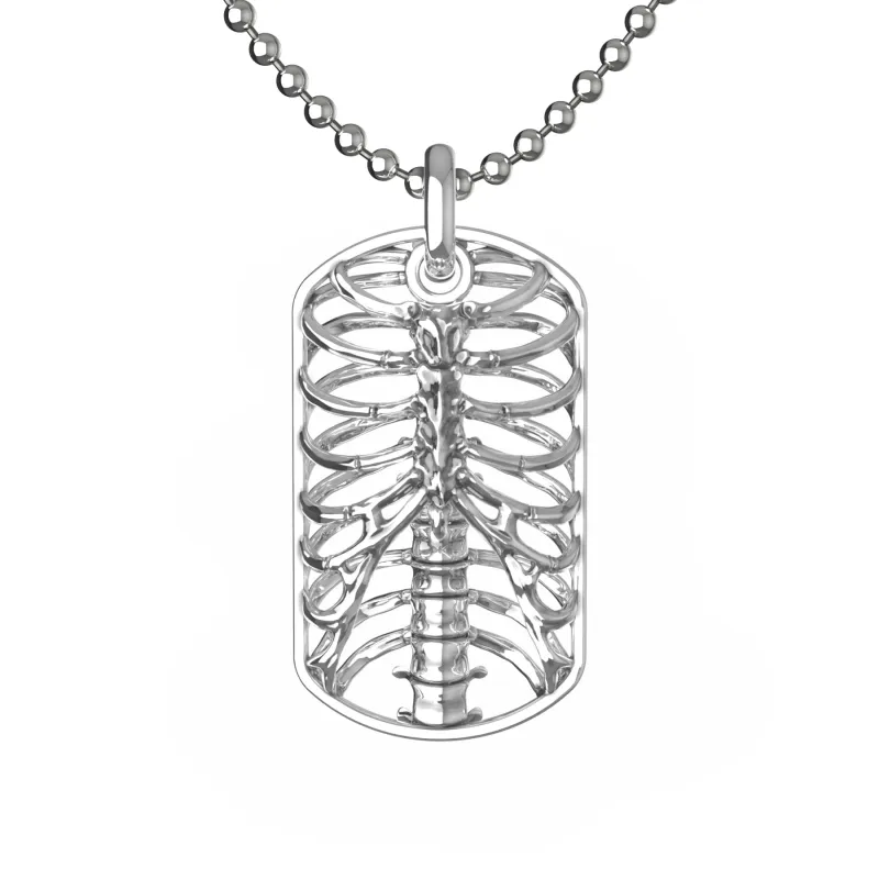 RIBCAGE DOG TAG NECKLACE made by Hard Jewelry