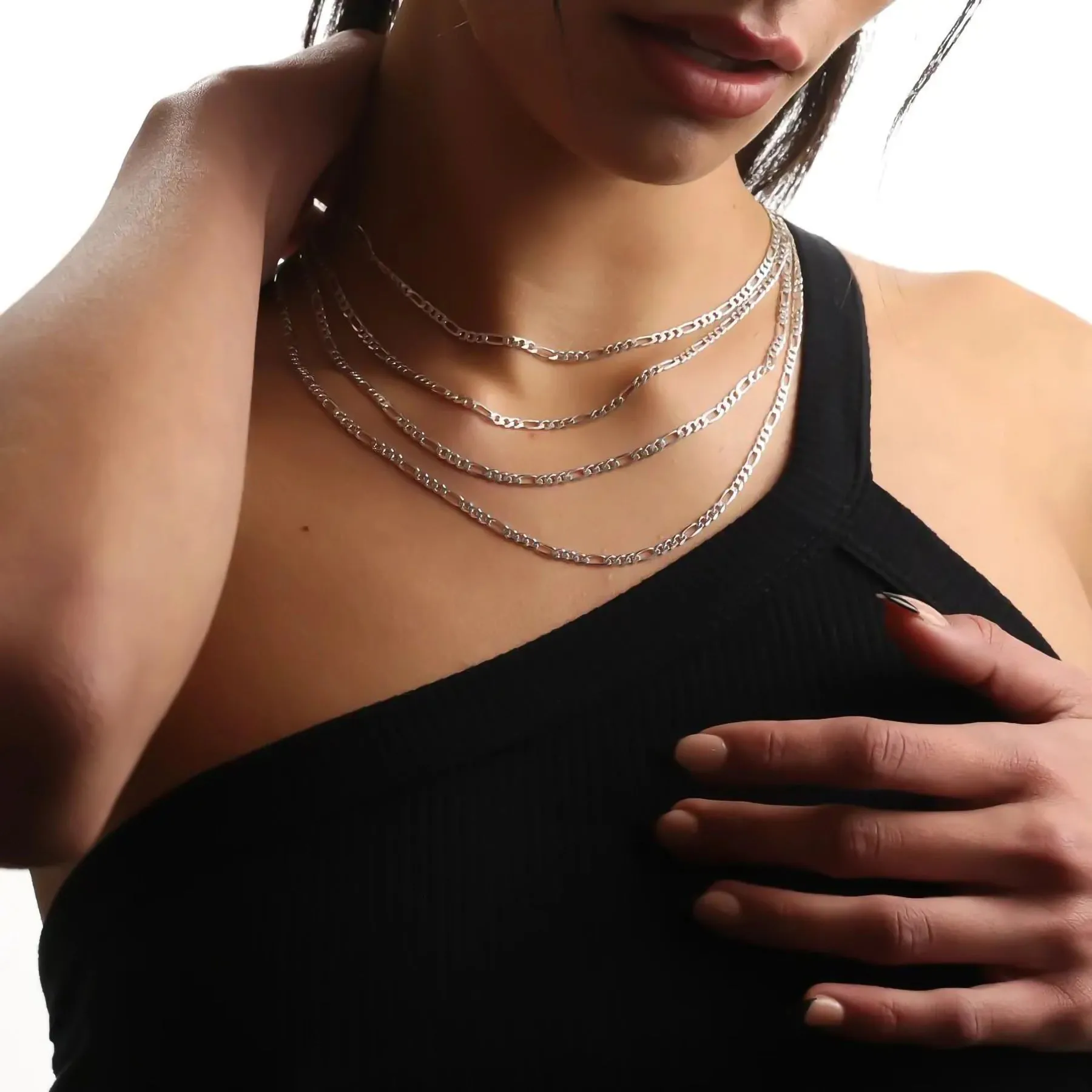 3MM STERLING SILVER FIGARO CHAIN sold by Hard Jewelry product image thumbnail 2