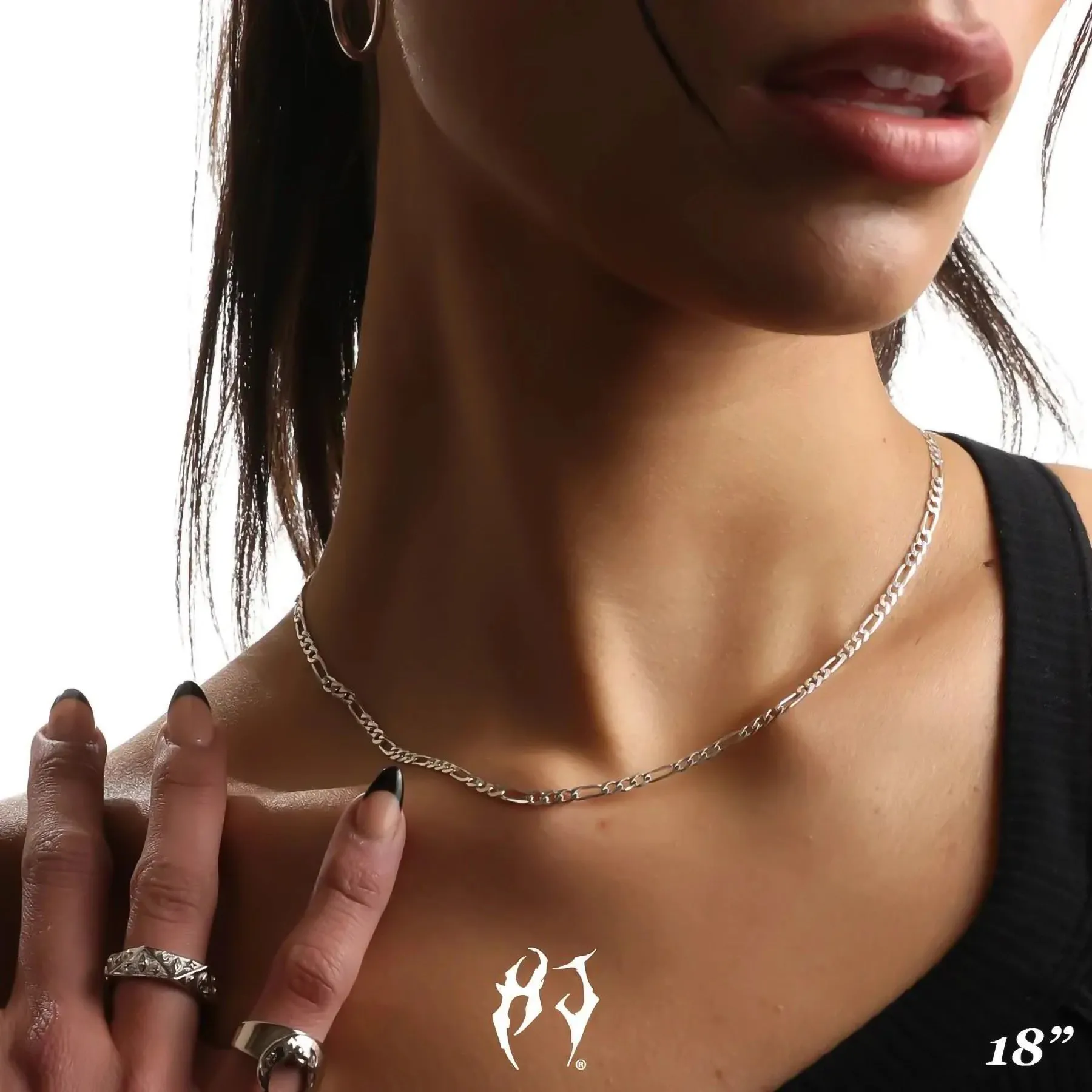 3MM STERLING SILVER FIGARO CHAIN sold by Hard Jewelry product image thumbnail 4