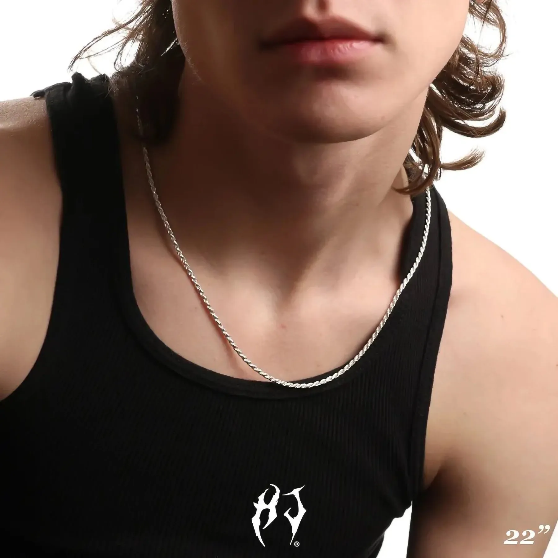 2.5MM STERLING SILVER ROPE CHAIN sold by Hard Jewelry product image thumbnail 5