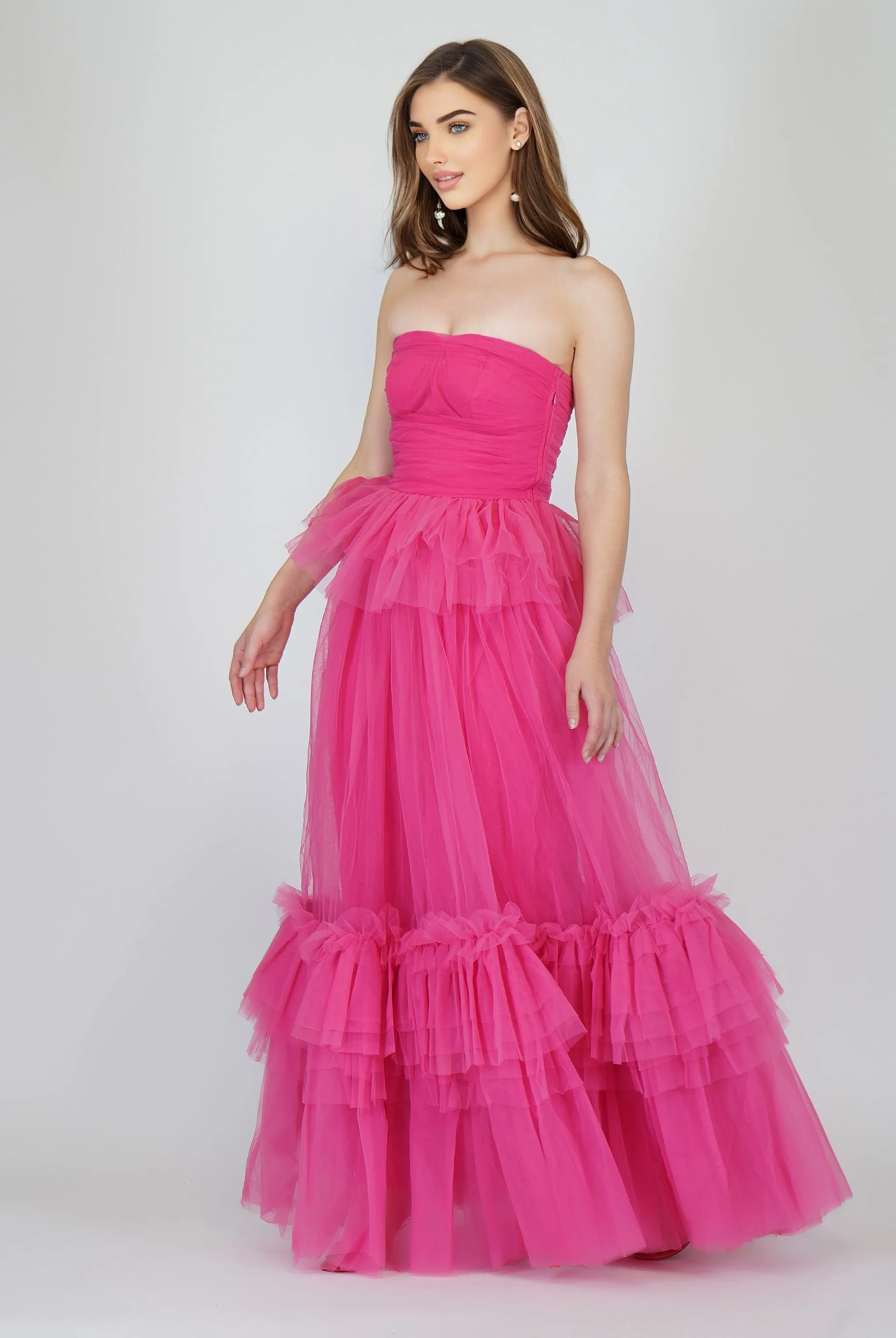 Ana Pink Tulle Dress sold by Lace & Beads product image thumbnail 4