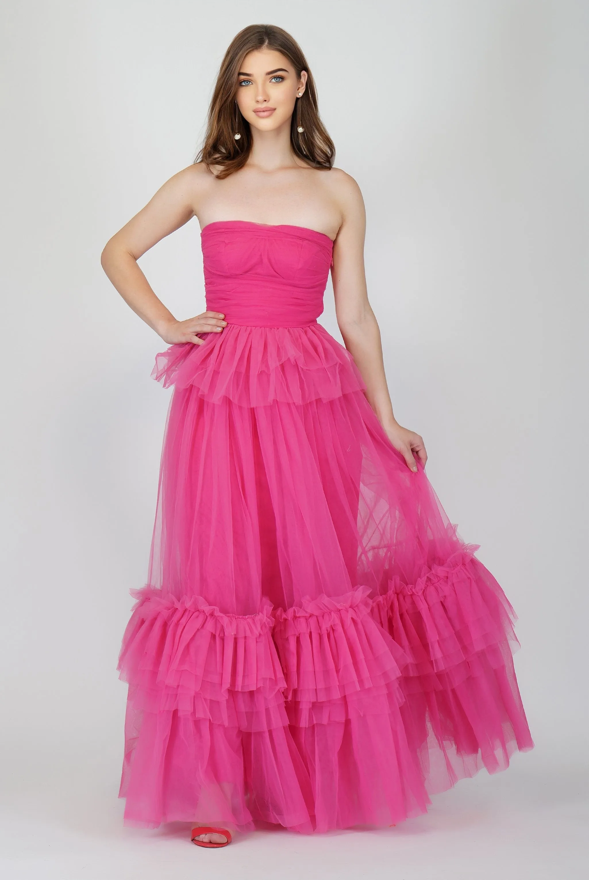 Ana Pink Tulle Dress sold by Lace & Beads product image thumbnail 5