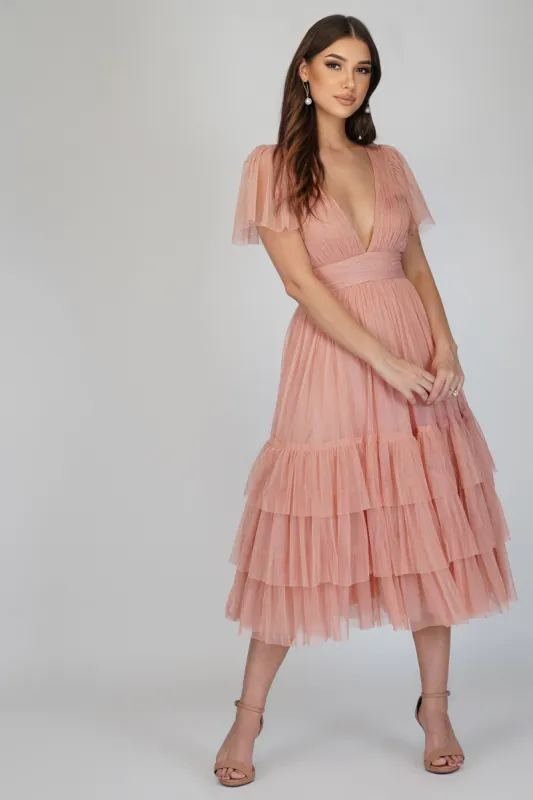 Madison Pink Tulle Bridesmaid Dress sold by Lace & Beads