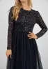 Belle Navy Blue Long Sleeve Bridesmaid Dress sold by Lace & Beads