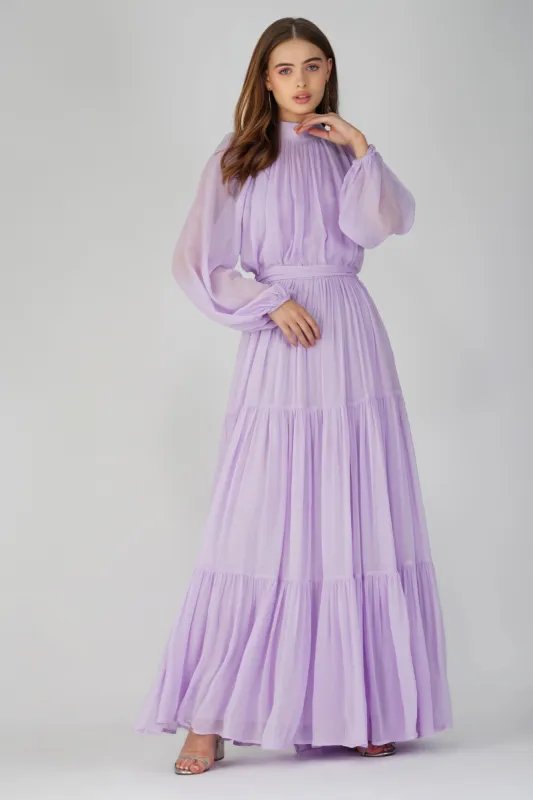 Rosetta Maxi Dress in Lilac sold by Lace & Beads