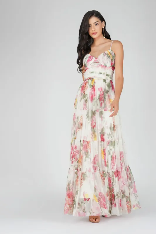 Thea Tulle Floral Maxi Dress sold by Lace & Beads