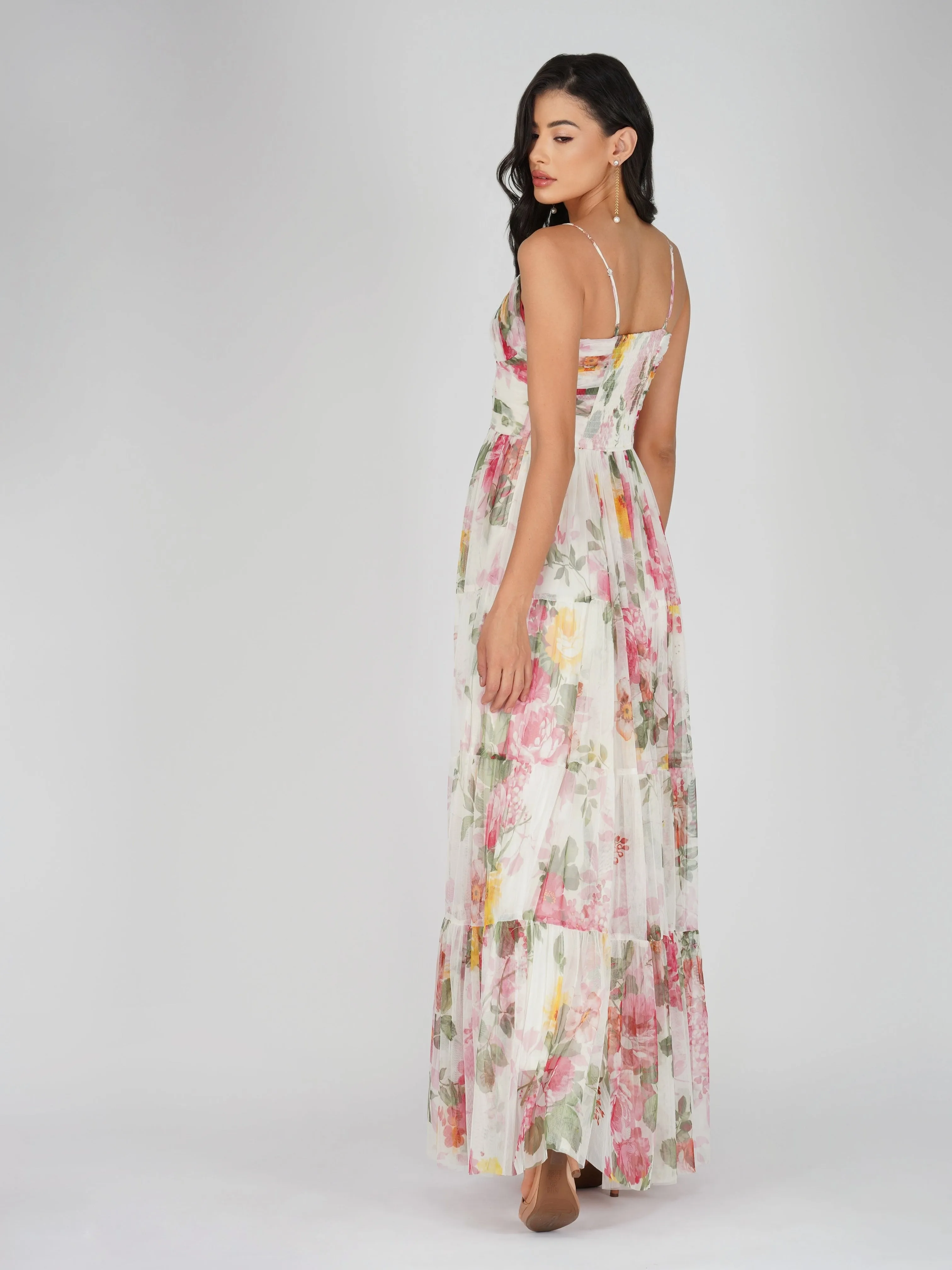 Thea Tulle Floral Maxi Dress sold by Lace & Beads product image thumbnail 3