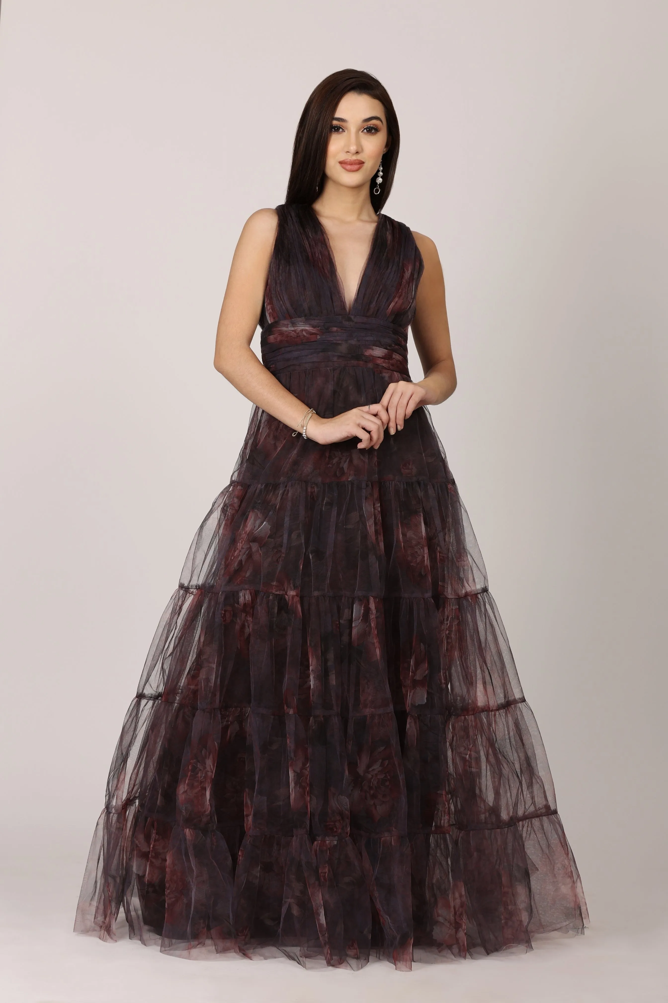 Candace Maxi Dress in Plum Floral sold by Lace & Beads product image thumbnail 2