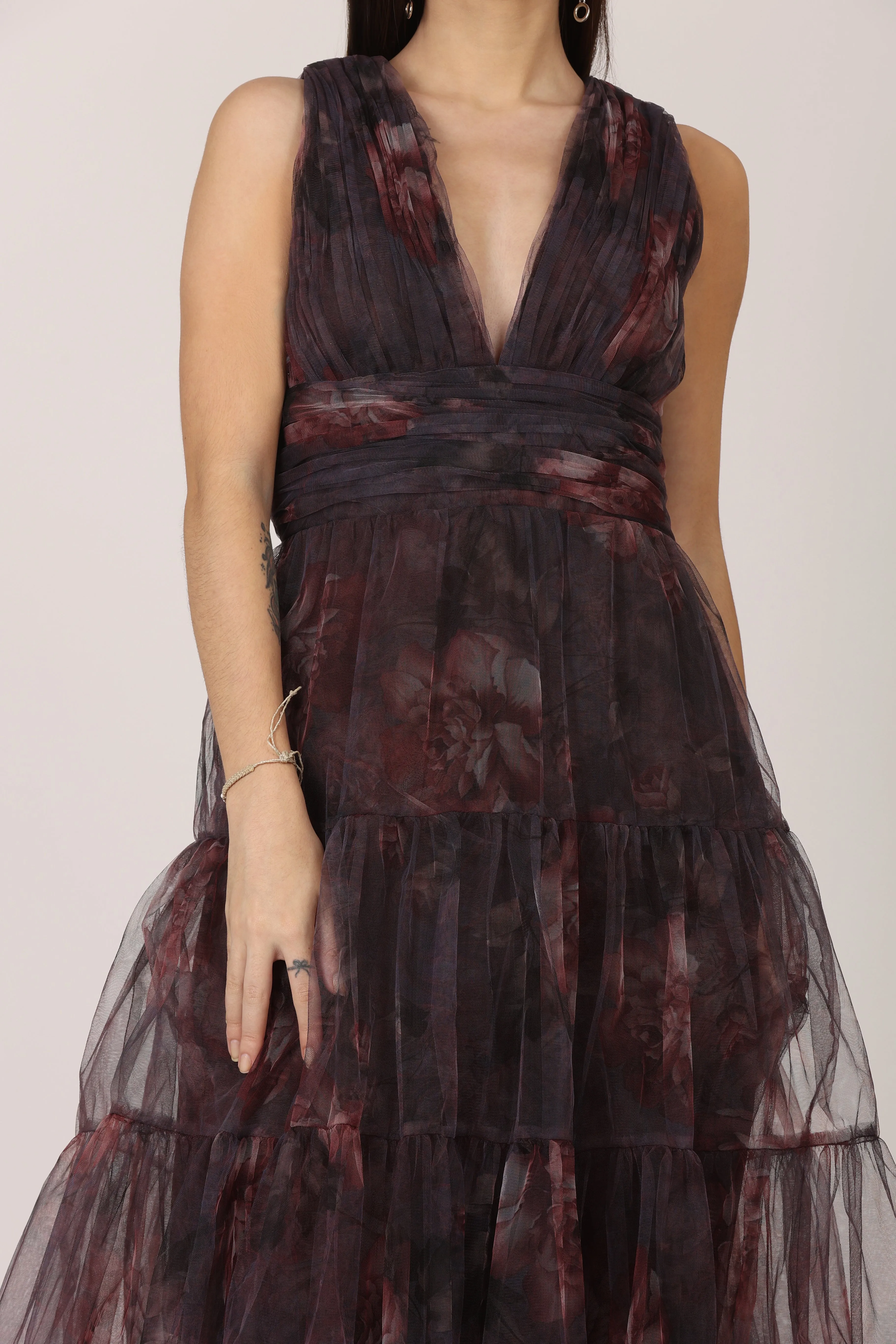 Candace Maxi Dress in Plum Floral sold by Lace & Beads product image thumbnail 5