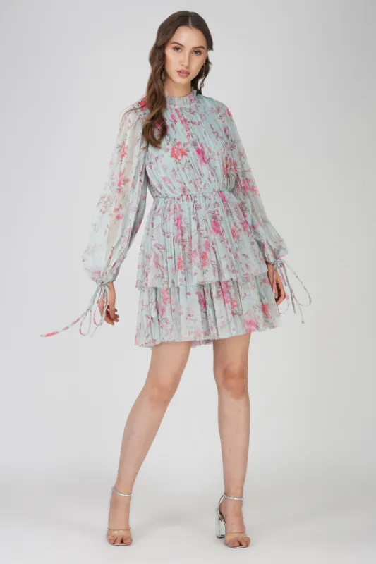 Randee Mini Dress in Sage Print sold by Lace & Beads
