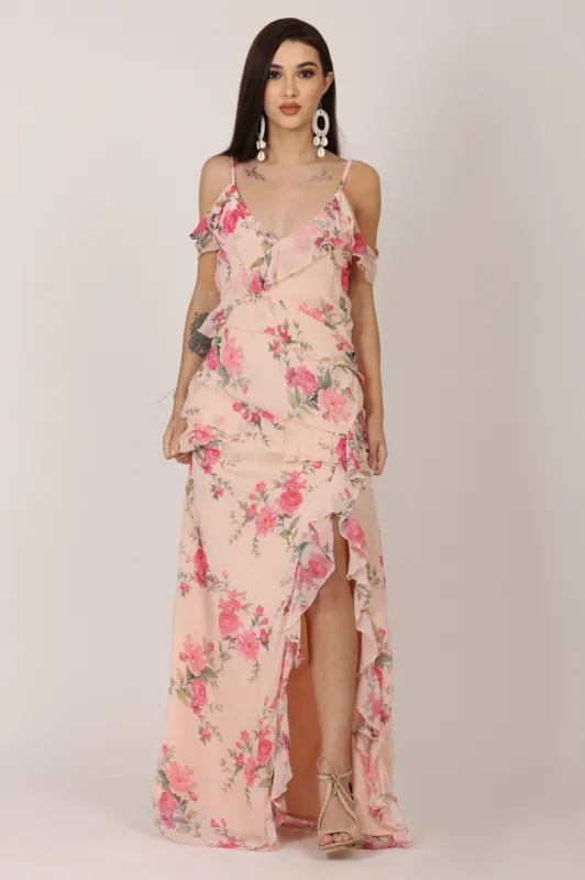 Leighton Maxi Dress in Floral Print sold by Lace & Beads