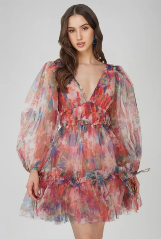 Gracelyn Mini Dress in Floral Print sold by Lace & Beads