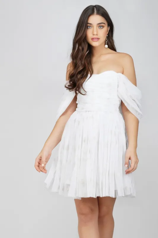 Sydney Ivory Polka Mini Dress sold by Lace & Beads