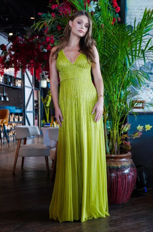 Lorelai Olive Green Embellished Maxi Dress sold by Lace & Beads